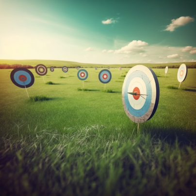 nickatc_a_dozen_scattered_archery_targets_in_a_field_with_a_sin_acc477c0-3a87-4a5e-b833-977f8aead7d9